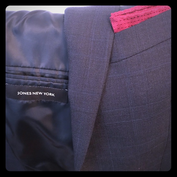 Navy Blue Check, 100% Wool, Jones of New York